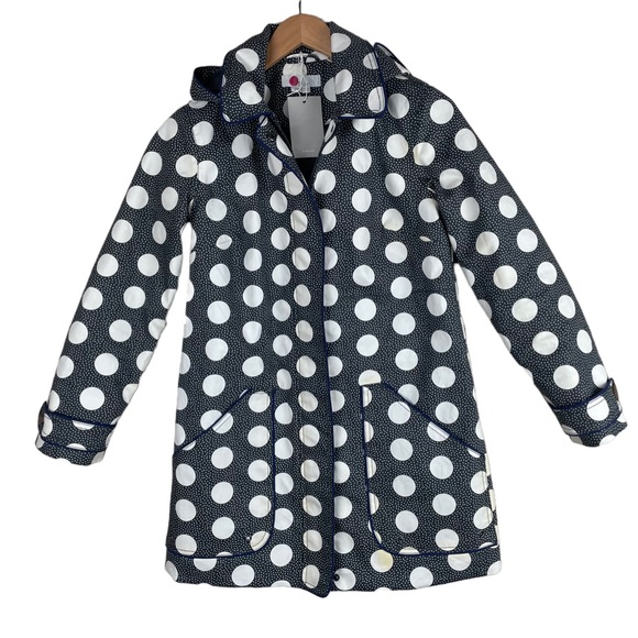 Boden Jackets & Coats Boden Nwt Blue White Polka Dot Quilted Lined
